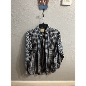 Cabela's Mens‎ Size Small Blue White Striped Button Down Shirt